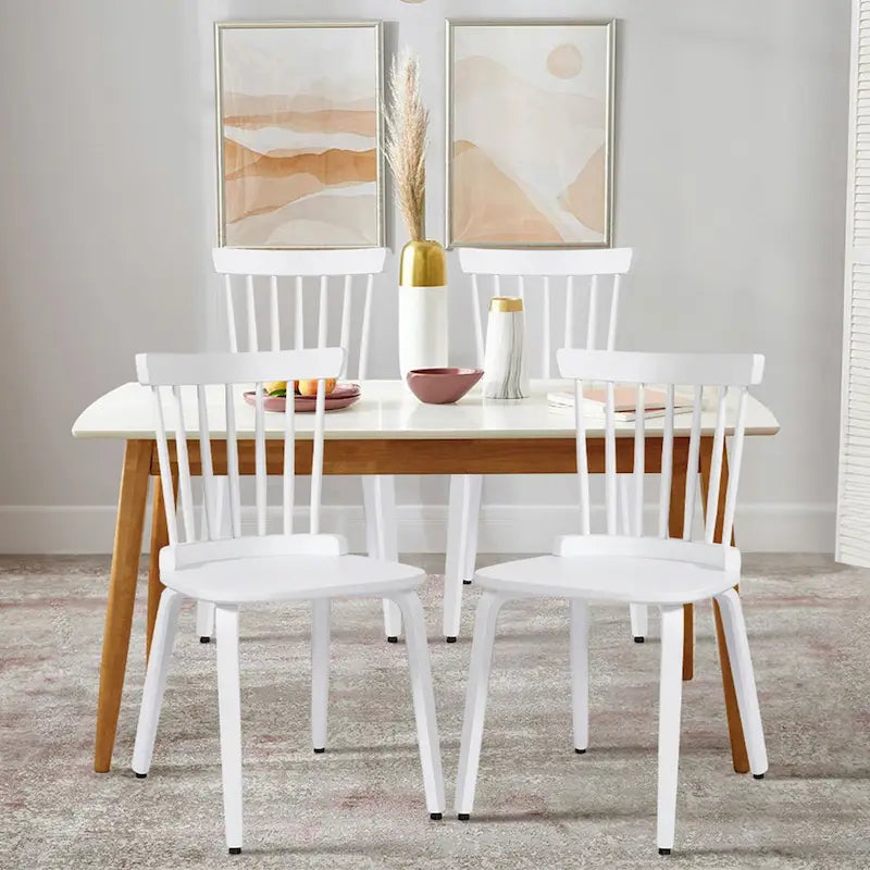 Solid Wood Slat Back Windsor Dining Chairs, Set of 2/4