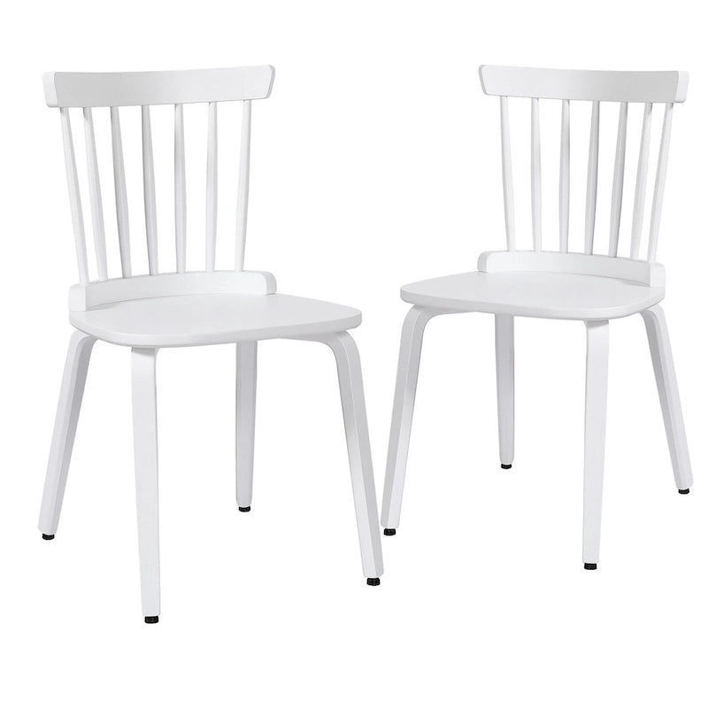 Solid Wood Slat Back Windsor Dining Chairs, Set of 2/4