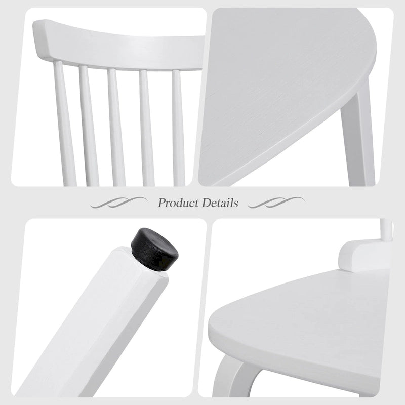 Solid Wood Slat Back Windsor Dining Chairs, Set of 2/4