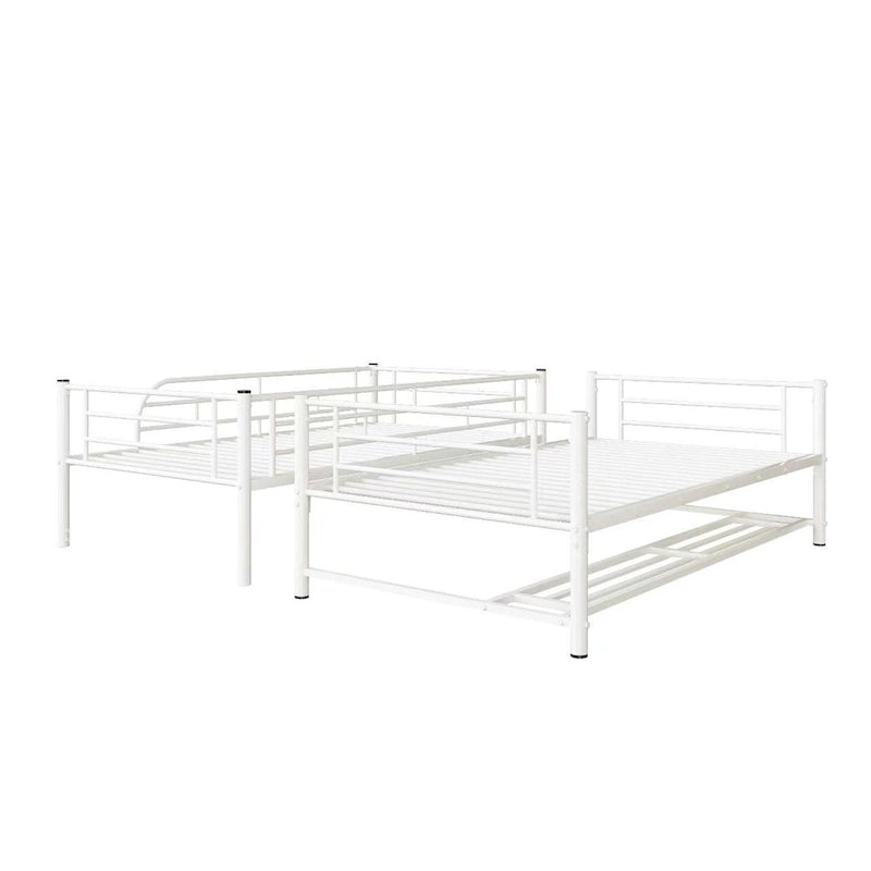 Metal Bunk Bed with Shelf and GuardrailsFull Over Full/Twin Over Twin