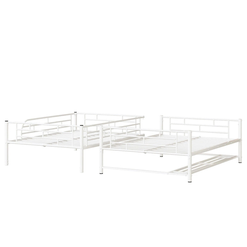 Metal Bunk Bed with Shelf and GuardrailsFull Over Full/Twin Over Twin