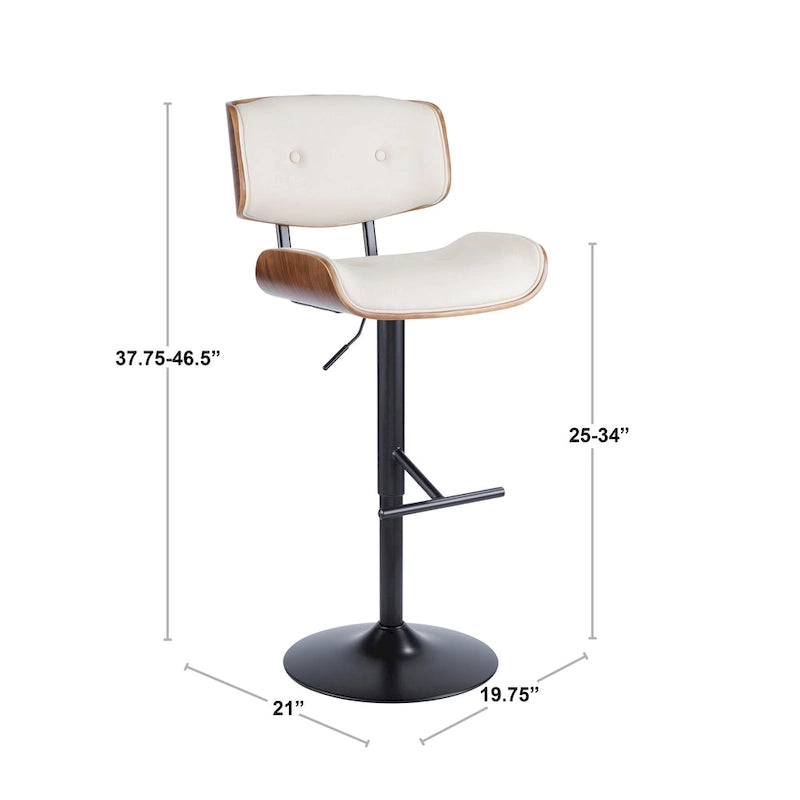 Carson Carrington Leksand Adjustable Bar Stool with Straight T Footrest (Set of 2)