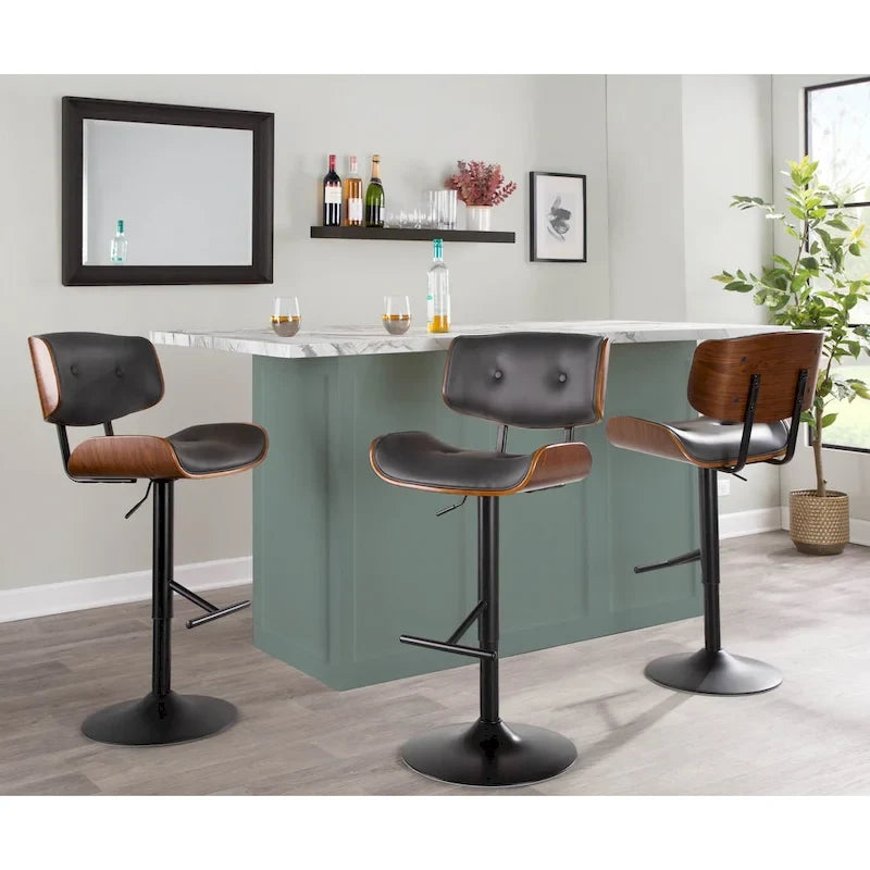 Carson Carrington Leksand Adjustable Bar Stool with Straight T Footrest (Set of 2)