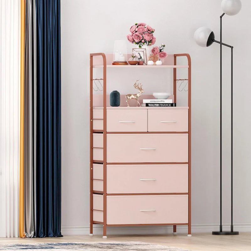 5 Drawers Dresser for Bedroom with Shelf