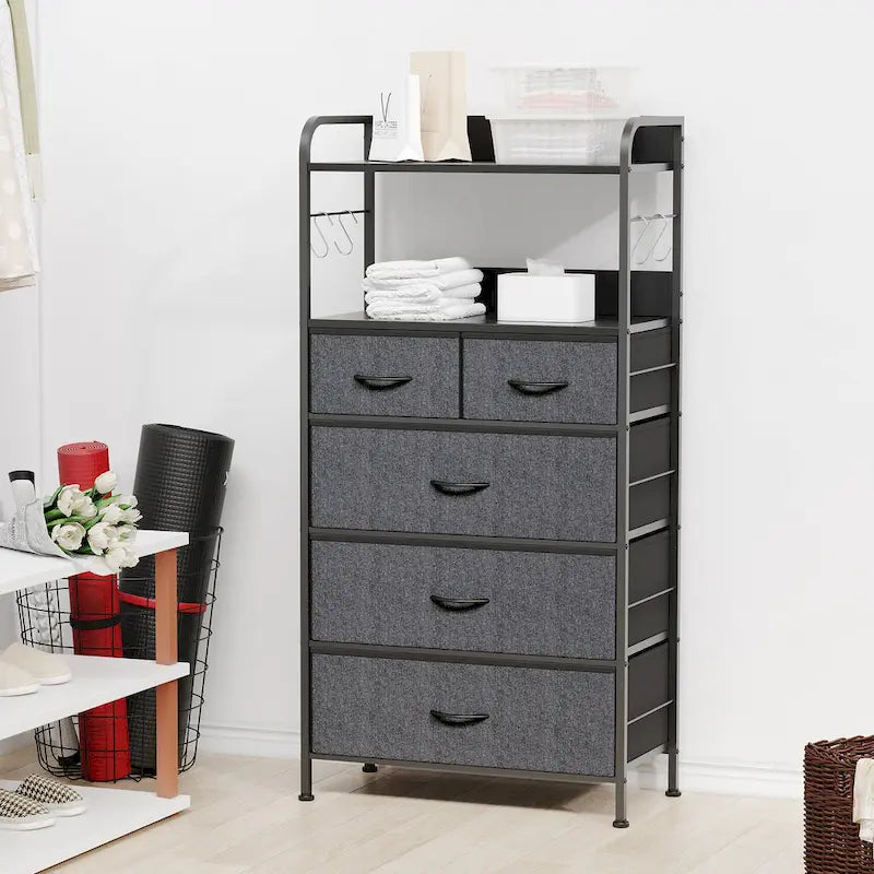 5 Drawers Dresser for Bedroom with Shelf