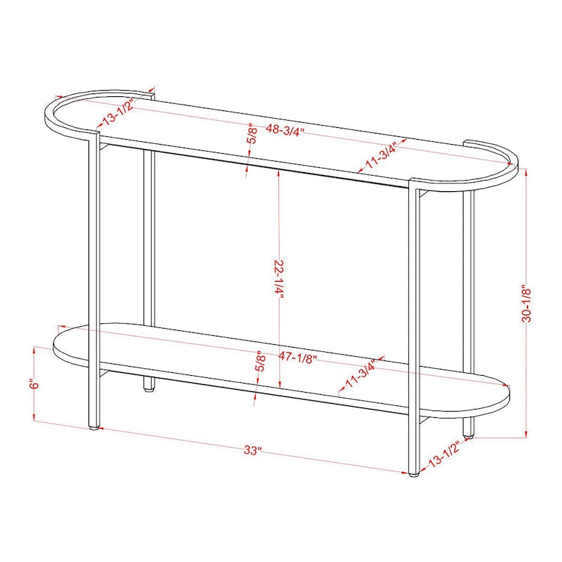Rowland Urban Light Grey 49-inch Steel 1-Shelf Sofa Table by Furniture of America