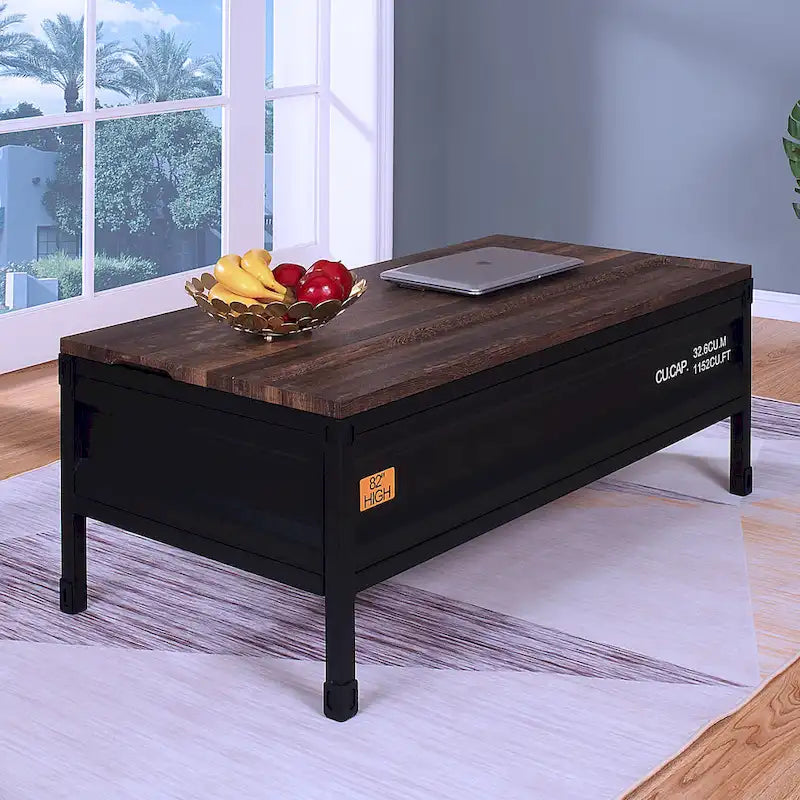 Orya Industrial Black 47-inch Steel Lift-Top Coffee Table by Furniture of America