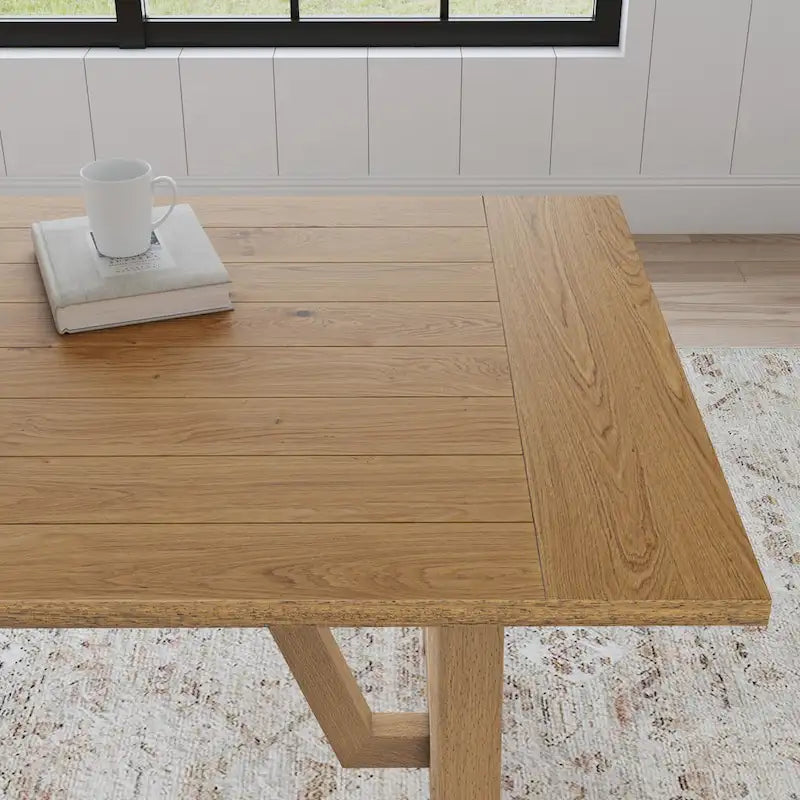 Trestle Brown Wood Dining Table - 82 x 30 x 38