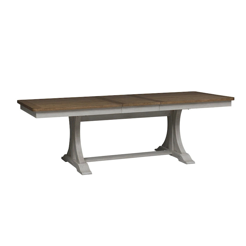 Farmhouse Reimagined Antique White 7 Piece Trestle Table Set