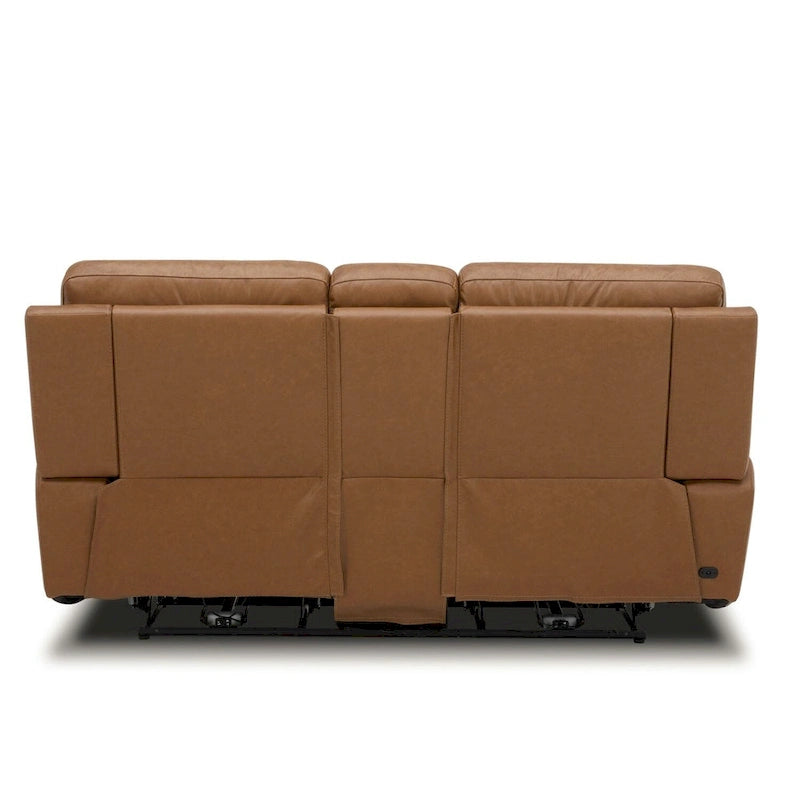 Cooper Leather Dual Power Reclining Loveseat with Console