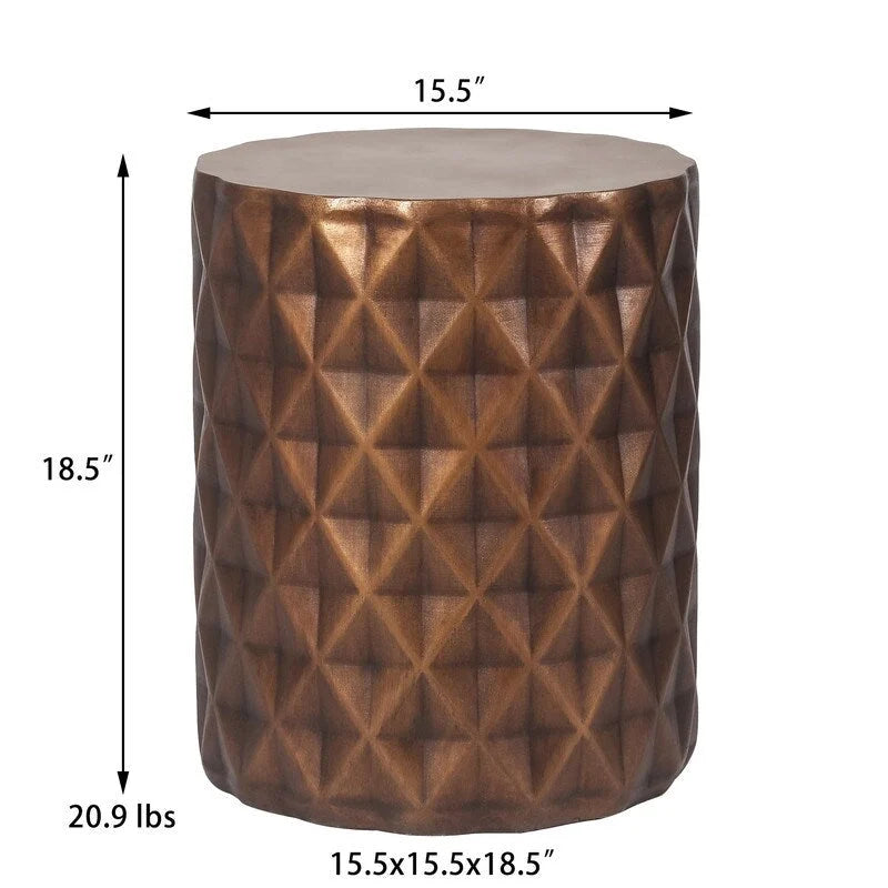 Adeco Modern Round End Table Outdoor Side Table Stool For Patio