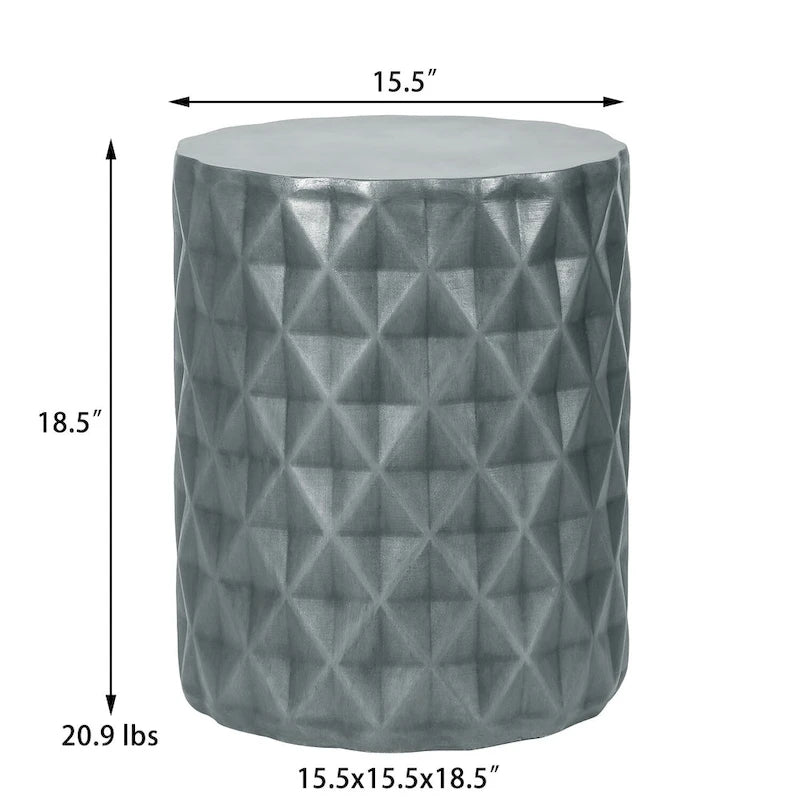 Adeco Modern Round End Table Outdoor Side Table Stool For Patio