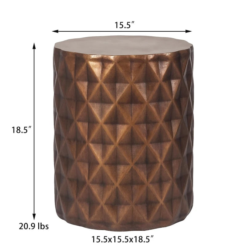 Adeco Modern Round End Table Outdoor Side Table Stool For Patio
