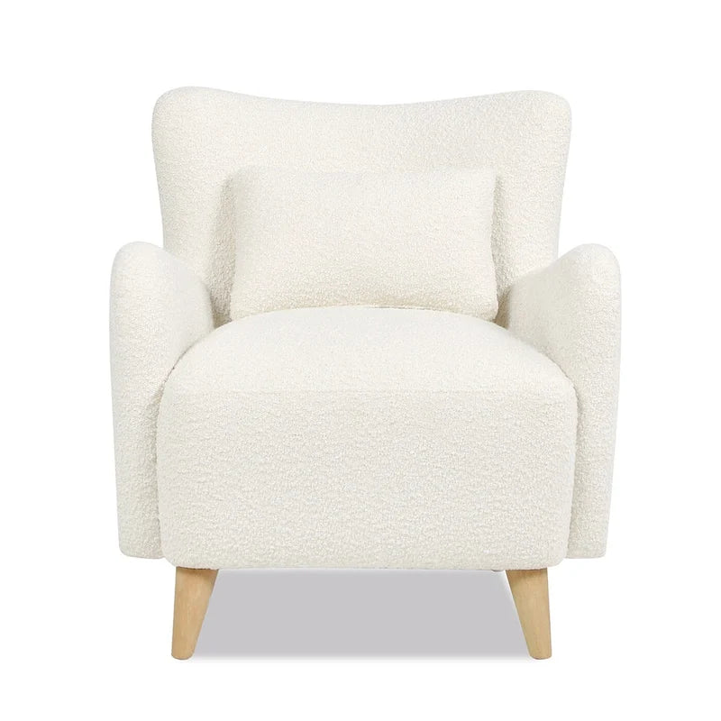 Lune 30 Boucle Faux Sherpa Curved Arm Accent Chair