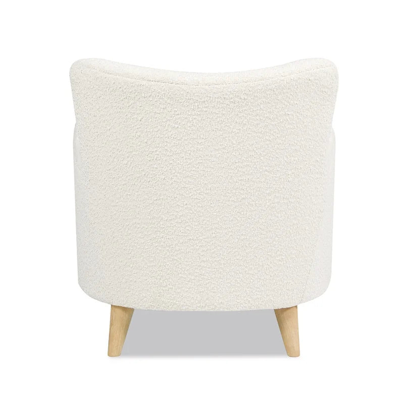 Lune 30 Boucle Faux Sherpa Curved Arm Accent Chair
