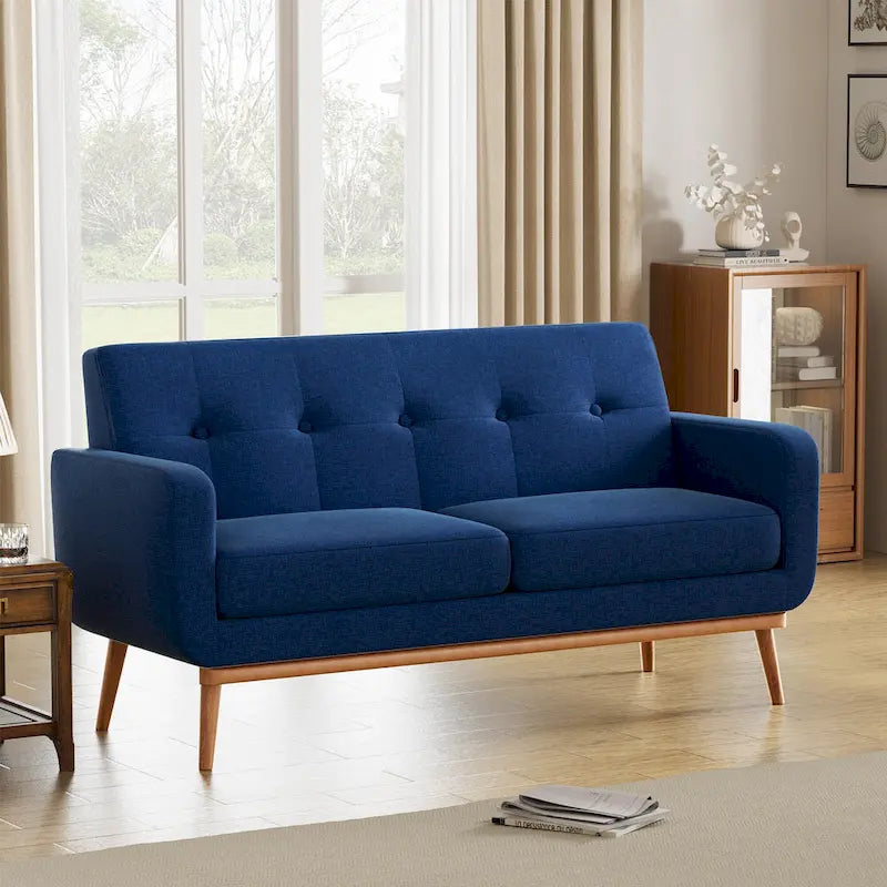 HUIMO Sofa Couch for Two People Tufted Fabric Upholstered Sofa