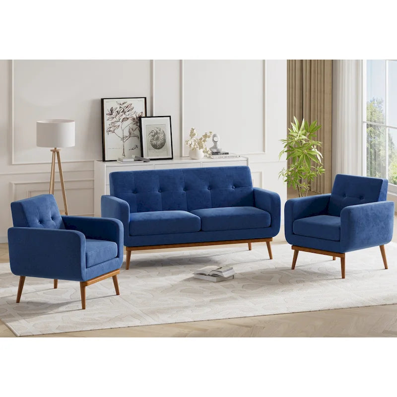 HUIMO Sofa Couch for Two People Tufted Fabric Upholstered Sofa