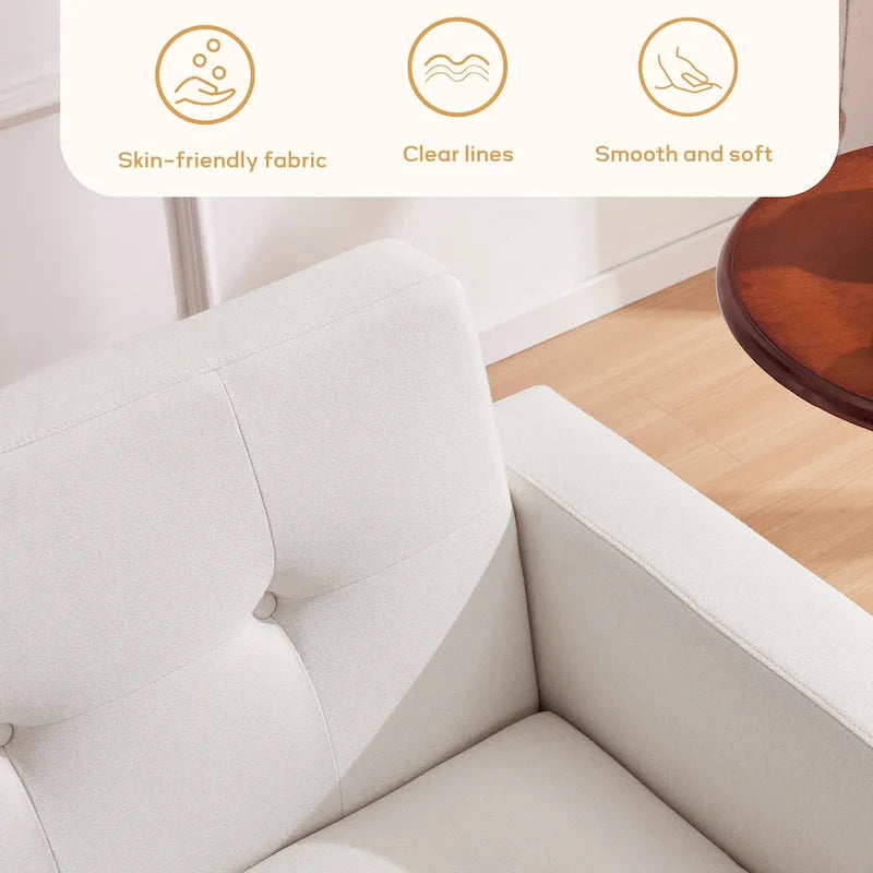 HUIMO Sofa Couch for Two People Tufted Fabric Upholstered Sofa
