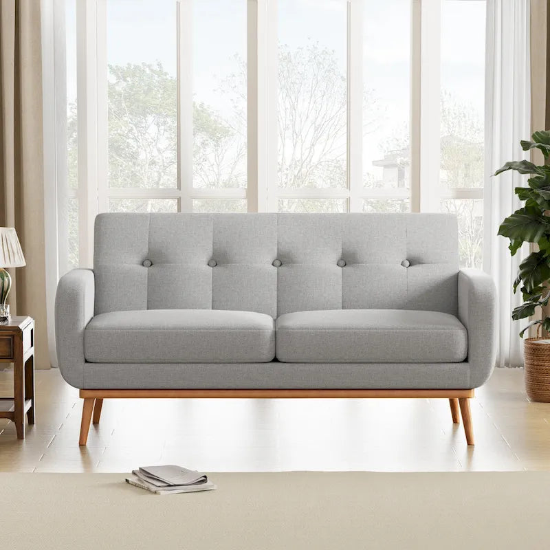 HUIMO Sofa Couch for Two People Tufted Fabric Upholstered Sofa