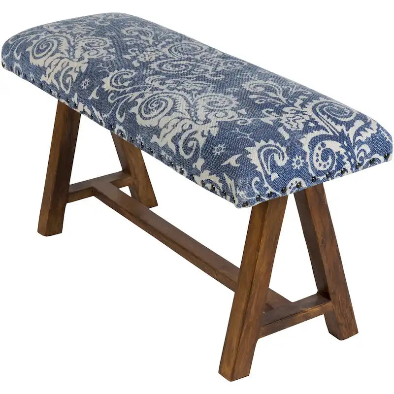 Yijun Blue Boho Cotton Bench