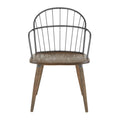 Carbon Loft Ellul Industrial Chair in Dark Walnut Wood and Black Metal - N/A