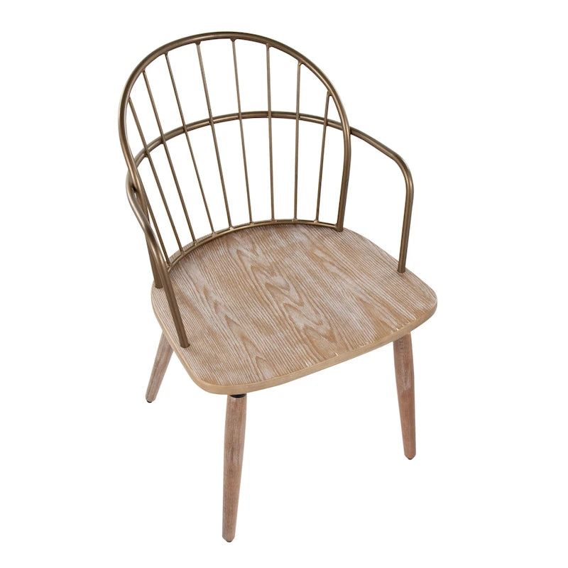 Carbon Loft Ellul Industrial Chair in Dark Walnut Wood and Black Metal - N/A
