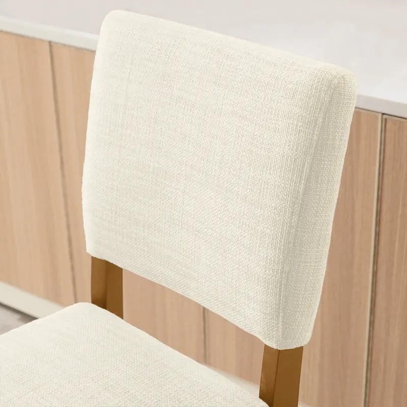 Leick Home Upholstered Back Dining Chair with Wood Base Set of 2
