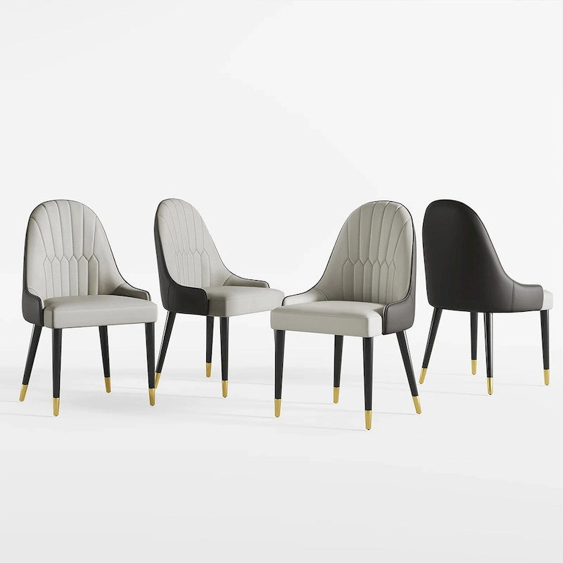 Dining Chair Modern Accent Chairs Faux Leather Side Chairs (Set of 4)