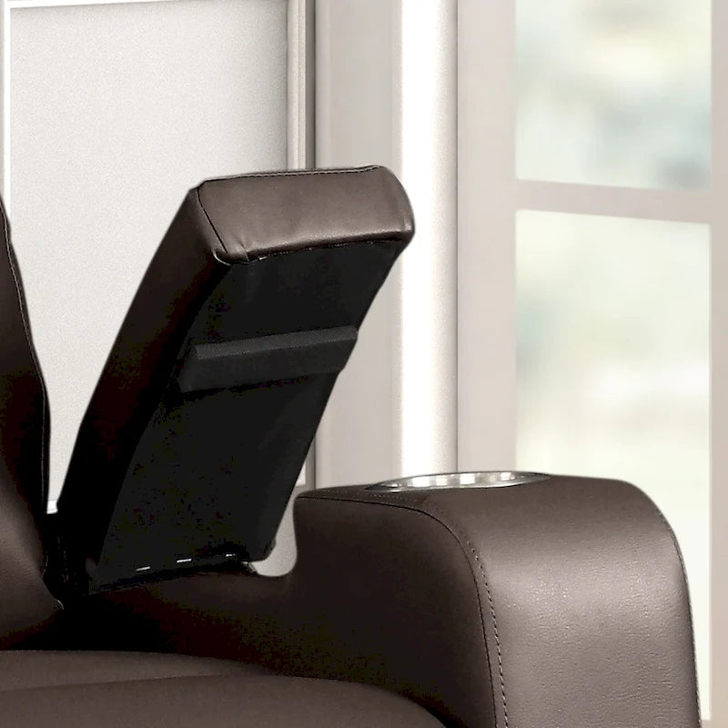 Modern Terry Upholstered Faux Leather Power Recliner Chair