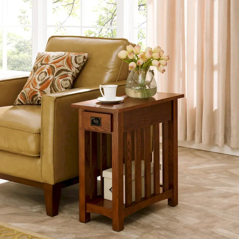 Leick Home Impeccable Transitional 1 Drawer End Table