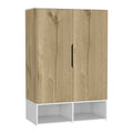 Rosie Armoire with Two Doors , Open Shelves, Concealed Five Shelves and Hanging Rod - N/A