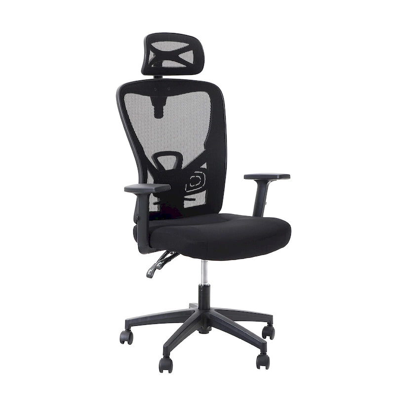 ALPHA HOME High Back Mesh Office Chair Adjustable Headrest, Armrest, Rolling Swivel Reclining Chair