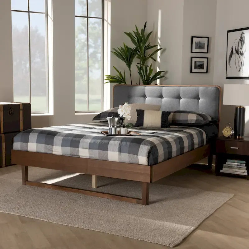 Natalia Mid-Century Modern Platform Bed