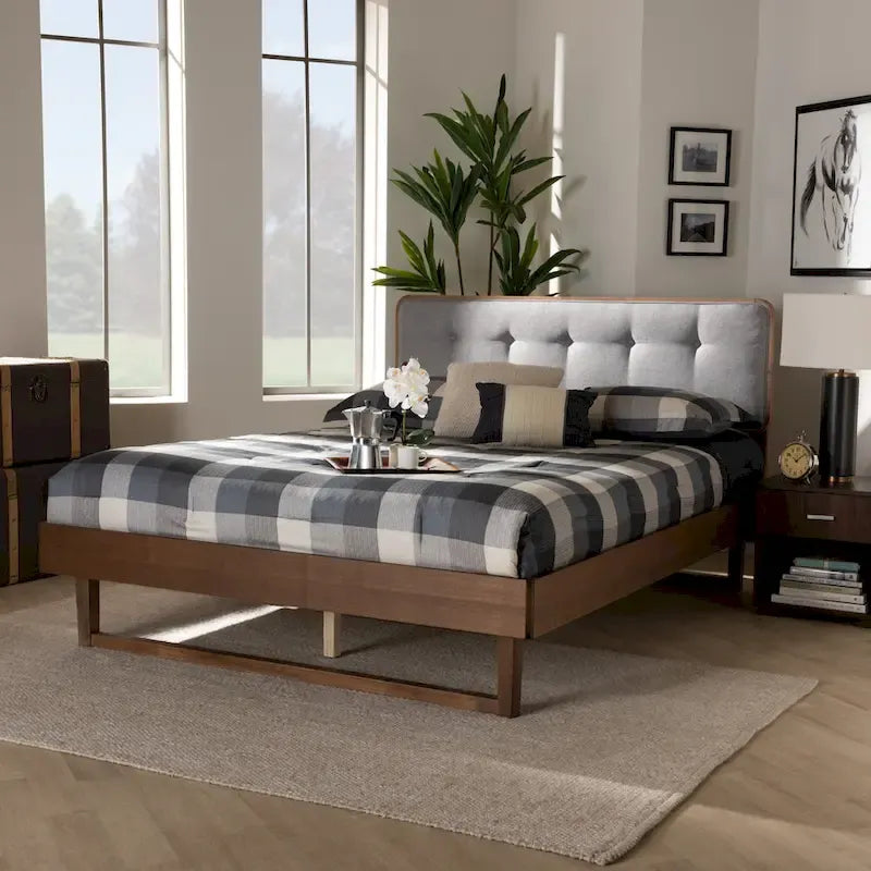 Natalia Mid-Century Modern Platform Bed