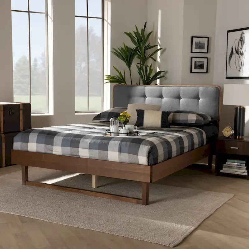 Natalia Mid-Century Modern Platform Bed