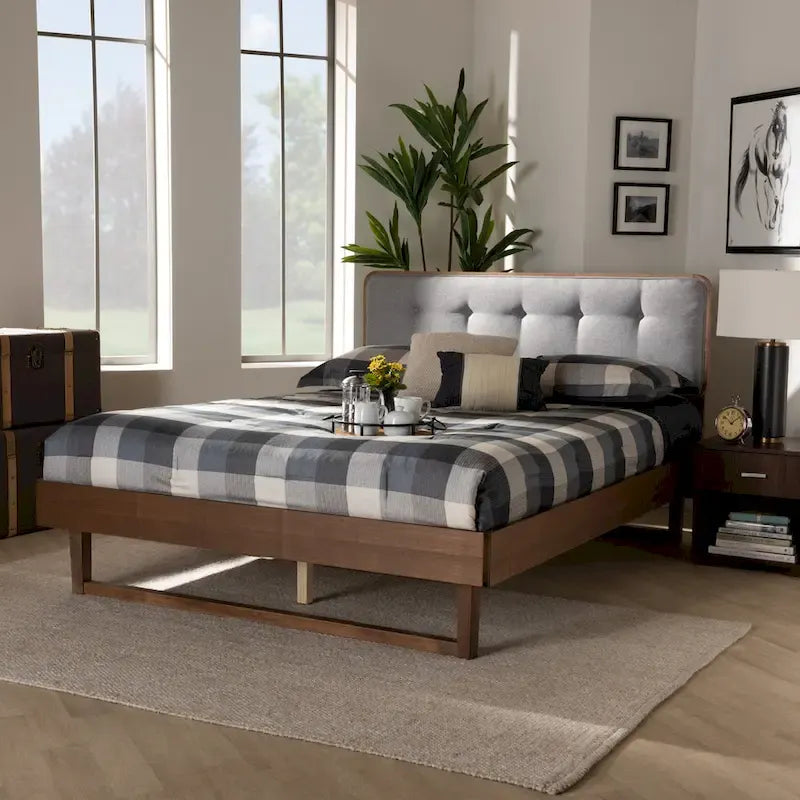 Natalia Mid-Century Modern Platform Bed