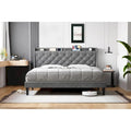 Upholstered Bed Frame with Wingback Headboard