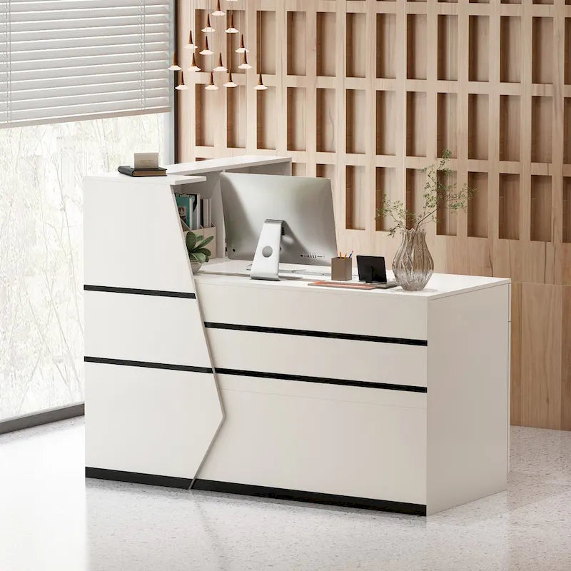 FUFU&GAGA 1-Drawer Reception Computer desk With one Door
