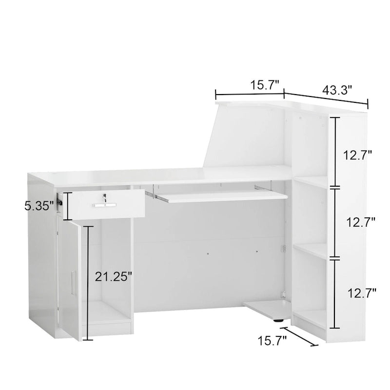 FUFU&GAGA 1-Drawer Reception Computer desk With one Door