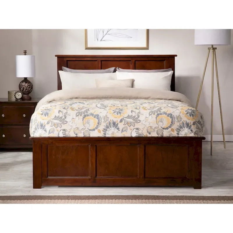 Madison Full Platform Bed with 2 Storage Drawers in Walnut