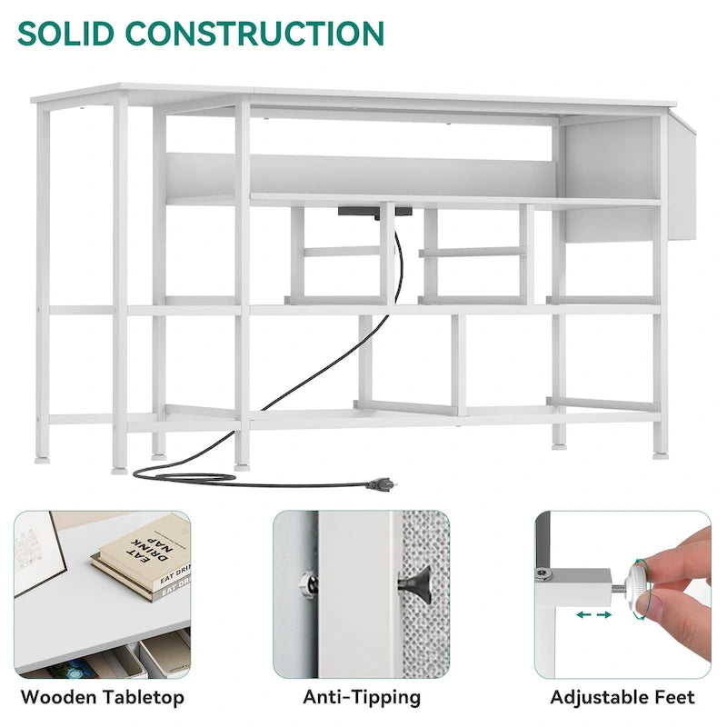 Moasis 50W 9-drawer Fabric Dresser, Media Console, TV Stand with Outlets, RGB Lights