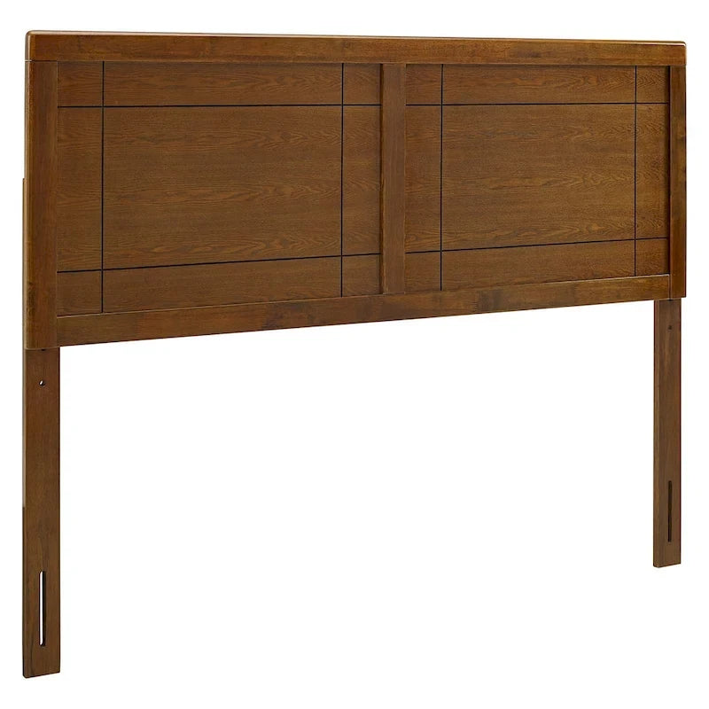Viola Country Style Full Size Walnut Wooden Headboard