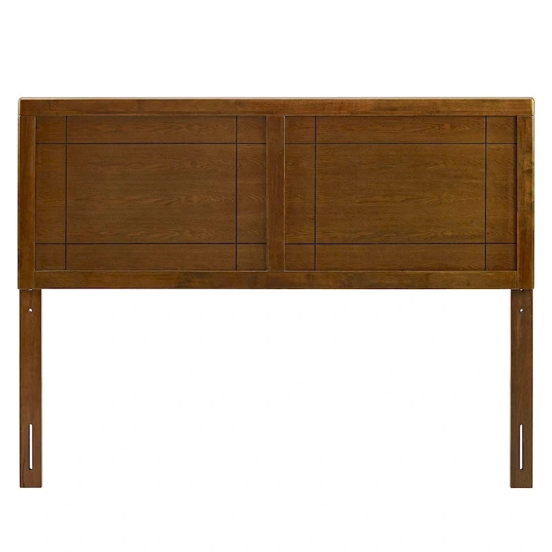 Viola Country Style Full Size Walnut Wooden Headboard