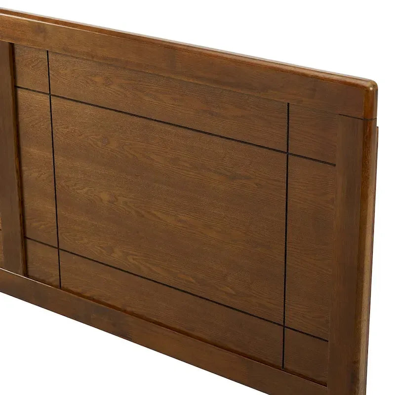 Viola Country Style Full Size Walnut Wooden Headboard