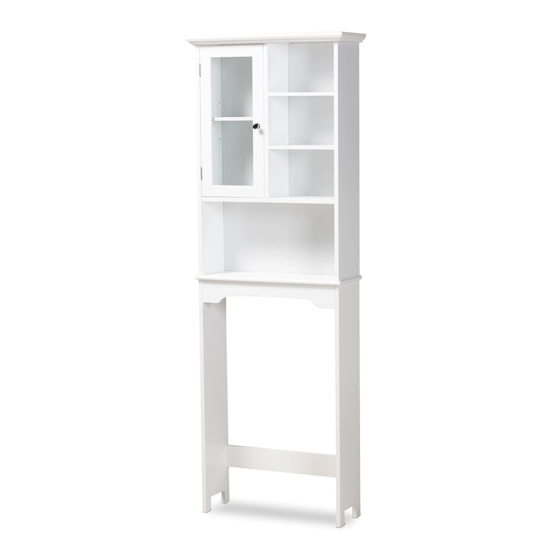 Campbell White Finished Wood Over the Toilet Bathroom Storage Cabinet