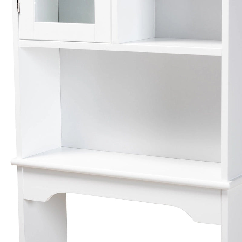 Campbell White Finished Wood Over the Toilet Bathroom Storage Cabinet