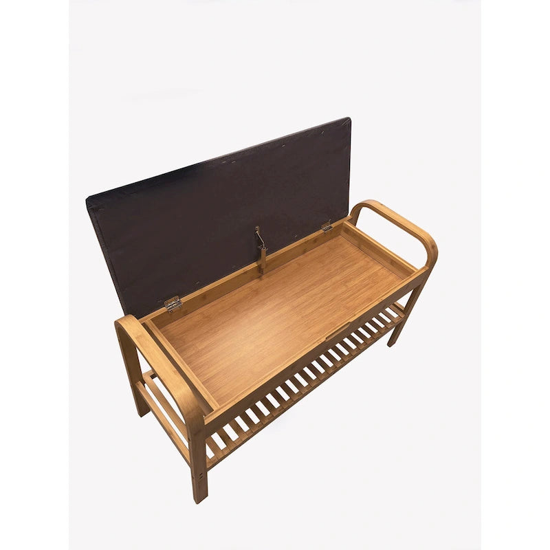 Proman Products Cambridge Bamboo Shoe Bench, Natural, 35.5 W x 13 D x 20 H