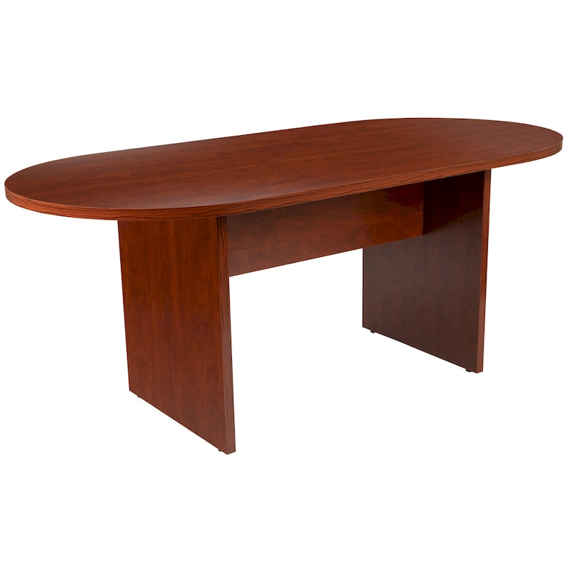 5 Piece Oval Conference Table Set with 4 LeatherSoft-Padded Task Chairs