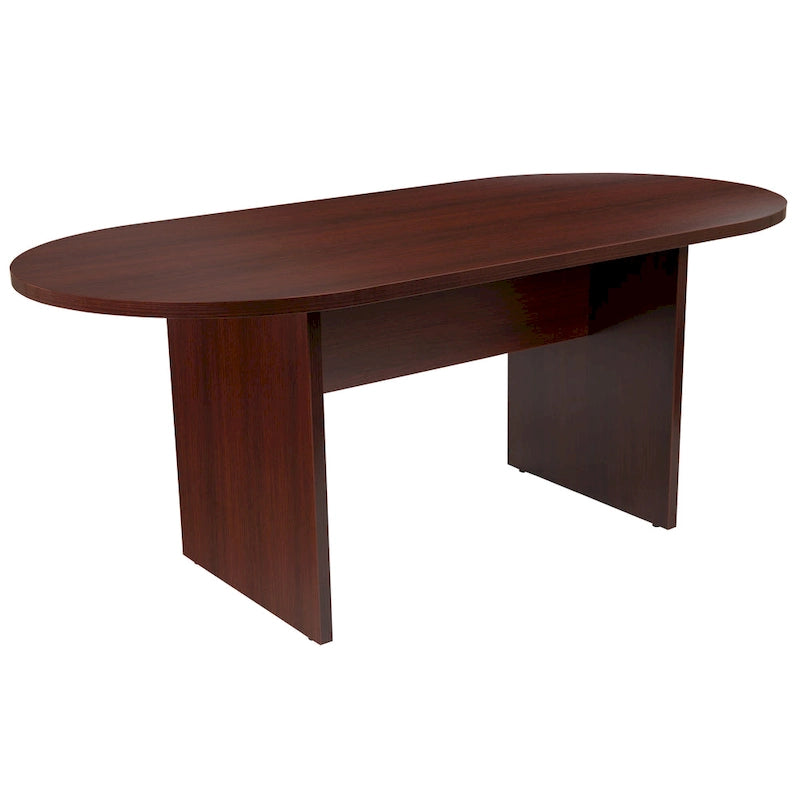 5 Piece Oval Conference Table Set with 4 LeatherSoft-Padded Task Chairs