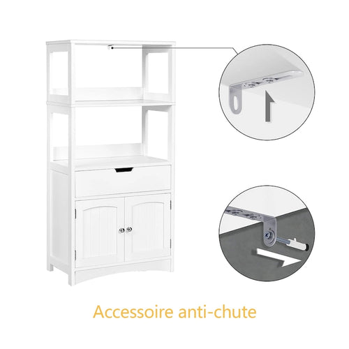 Bathroom Storage Cabinet with Drawer and 2 Open Shelves